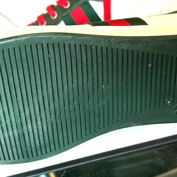 GUCCI Web Accent Mens shoes - Size 10 1/2 G  11 1/2 US- Hi Top Sneakers Preworn - Picture 6 of 15